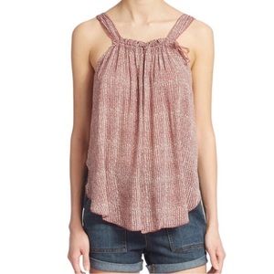 NWT Intimately Free People Go Lightly Side Split Gathered Neck Rosewood Tank